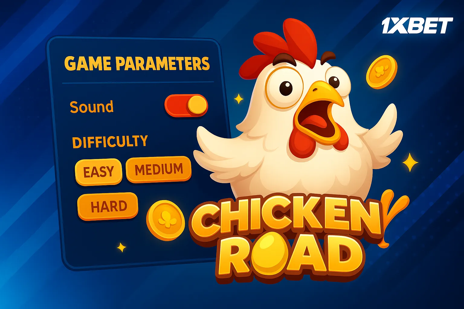 Chicken Road game settings on 1xBet with difficulty levels and chicken road